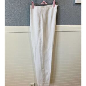 Courtenay White Pleated High Rise Straight Leg Dress Pants Women's Size 8